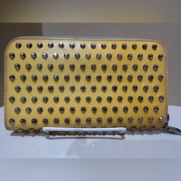 Prada Studded Yellow Saffiano Long Zippy Wallet - Picture 5 of 16